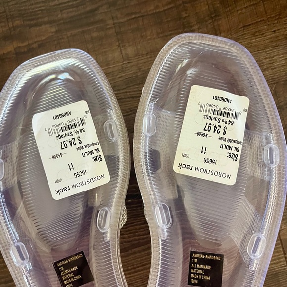 Nordstrom Women's Rhinestone Slide Sandals - Silver - Picture 3 of 4